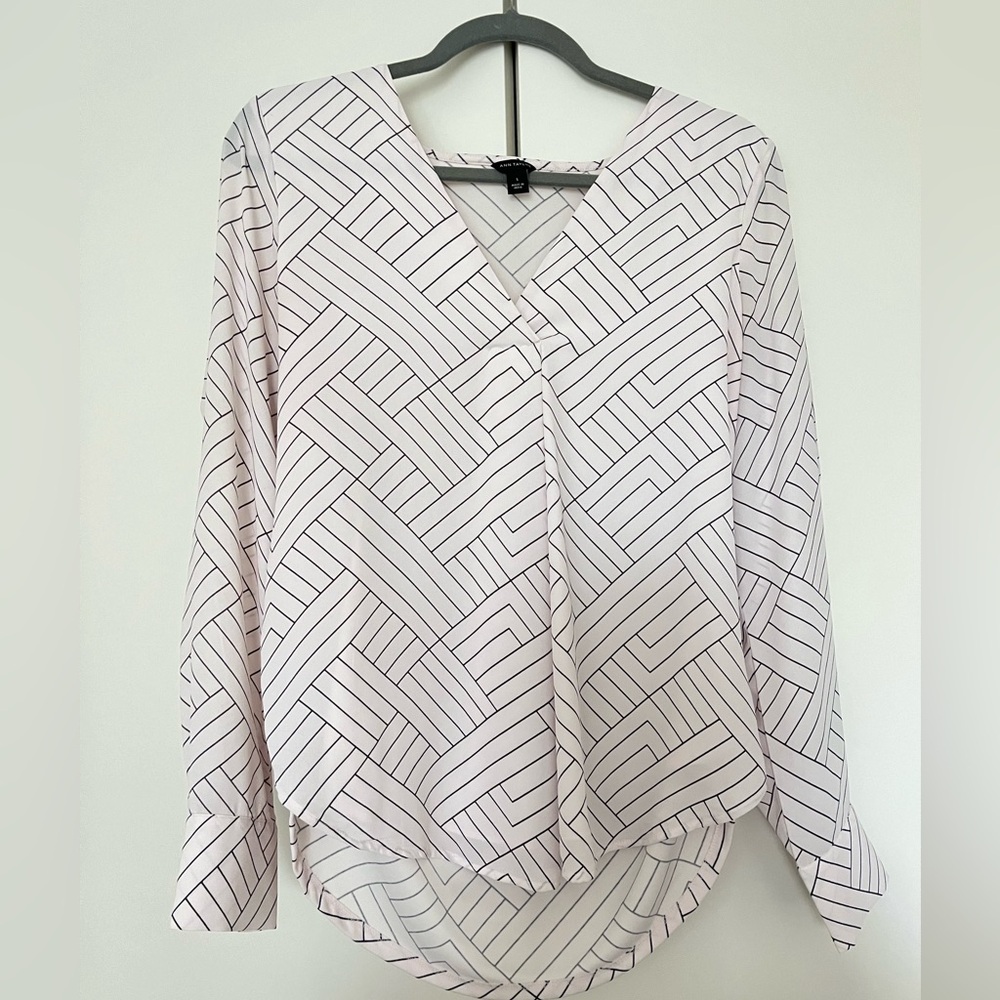 Ann Taylor Striped Long Sleeve Blouse